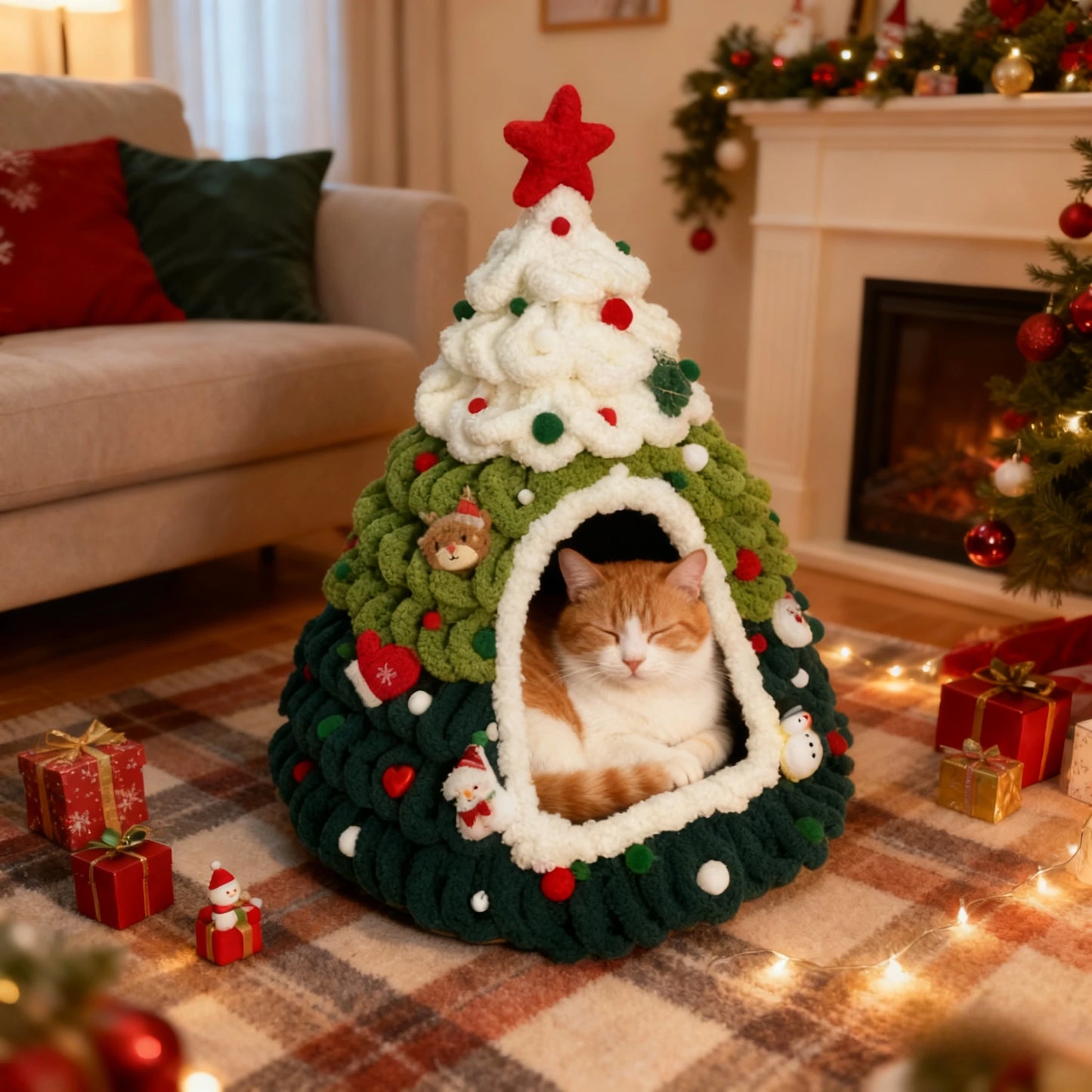 Árvore de Natal Aconchegante para Gatos