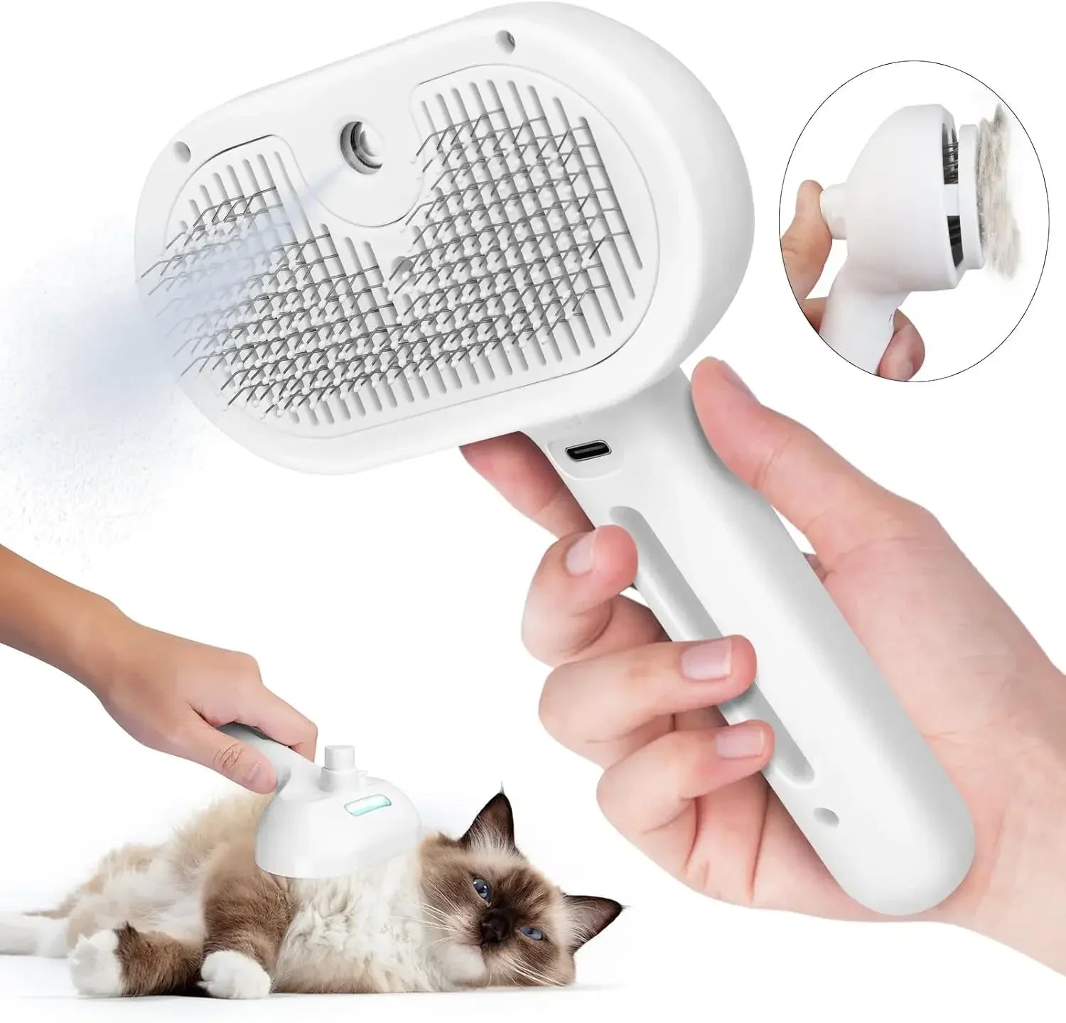 Escova a Vapor 3 em 1 para Gatos