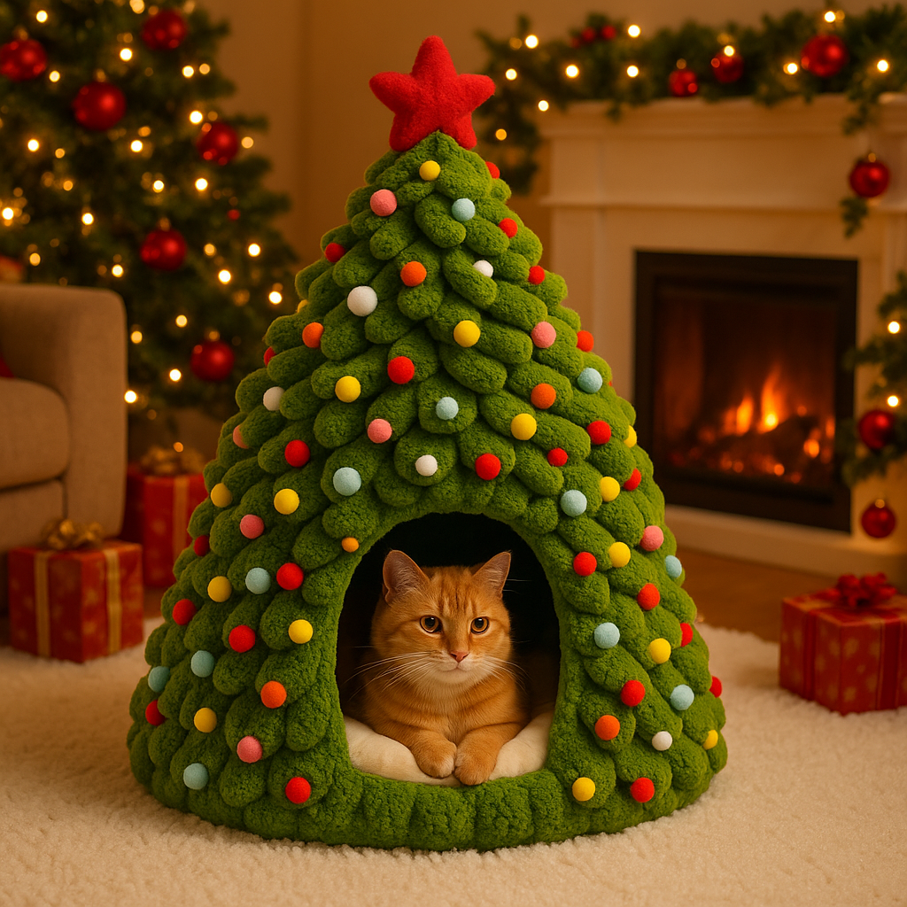 Árvore de Natal com Cama para Gatos