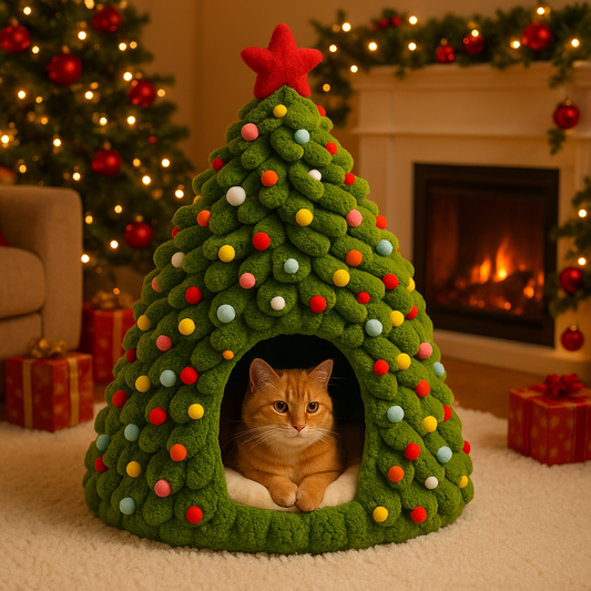 Árvore de Natal com Cama para Gatos
