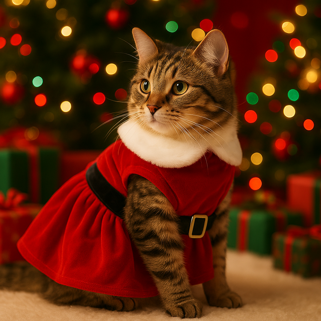 Vestido de Natal para Gatos