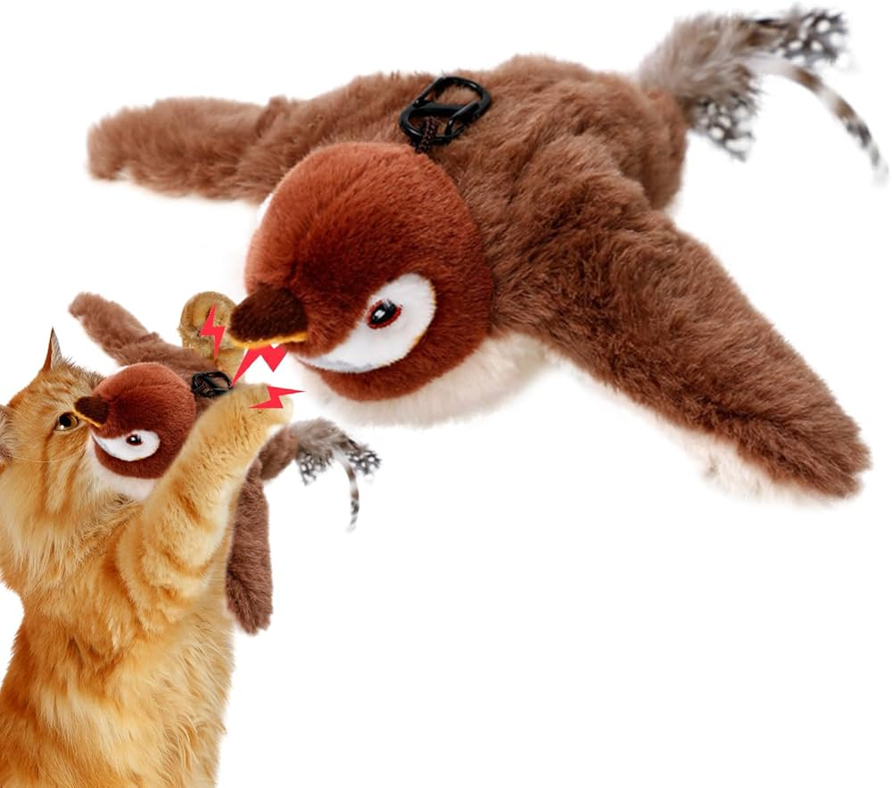 Passarinho voador brinquedo para gatos